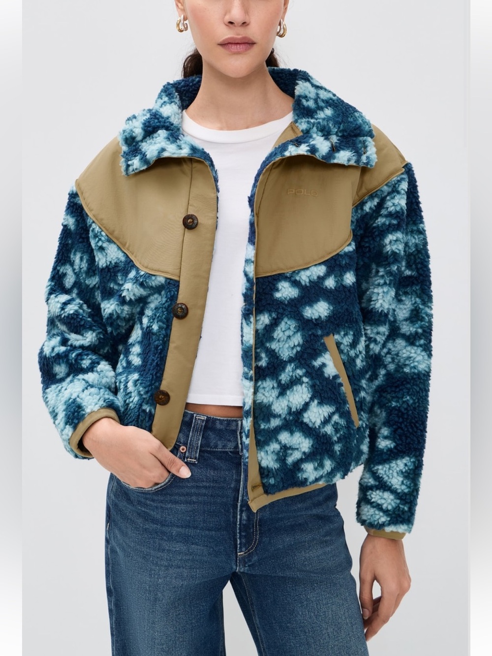 Polo Ralph Lauren Jacquard Knit Long Sleeve Funnel Neck Jacket